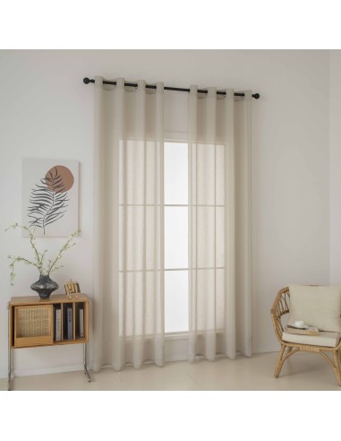 Beauty Home Κουρτίνα γάζα μονόχρωμη με 8 μεταλλικούς κρίκους Fit Art 8447 140x270 Μπεζ Beauty Home Κουρτίνα γάζα μονόχρωμη με 8 μεταλλικούς κρίκους Fit Art 8447 140x270 Μπεζ