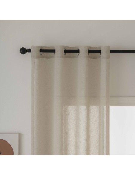 Beauty Home Κουρτίνα γάζα μονόχρωμη με 8 μεταλλικούς κρίκους Fit Art 8447 140x270 Μπεζ Beauty Home Κουρτίνα γάζα μονόχρωμη με 8 μεταλλικούς κρίκους Fit Art 8447 140x270 Μπεζ