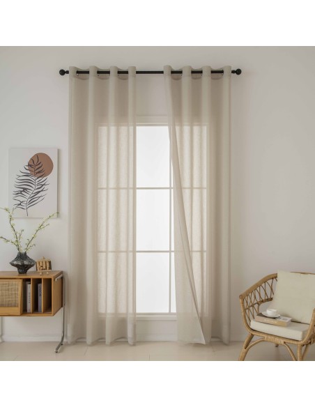 Beauty Home Κουρτίνα γάζα μονόχρωμη με 8 μεταλλικούς κρίκους Fit Art 8447 140x270 Μπεζ Beauty Home Κουρτίνα γάζα μονόχρωμη με 8 μεταλλικούς κρίκους Fit Art 8447 140x270 Μπεζ