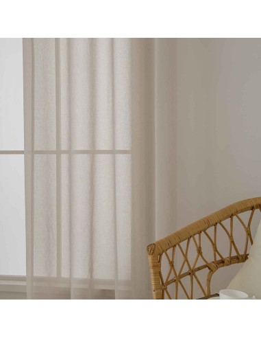 Beauty Home Κουρτίνα γάζα μονόχρωμη με 8 μεταλλικούς κρίκους Sharp Art 8448 140x270 Άμμου