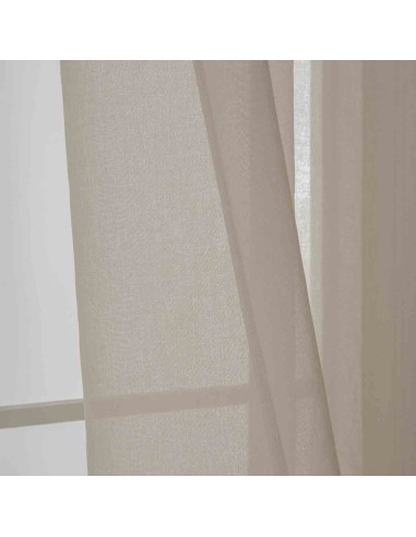 Beauty Home Κουρτίνα γάζα μονόχρωμη με 8 μεταλλικούς κρίκους Sharp Art 8448 140x270 Άμμου