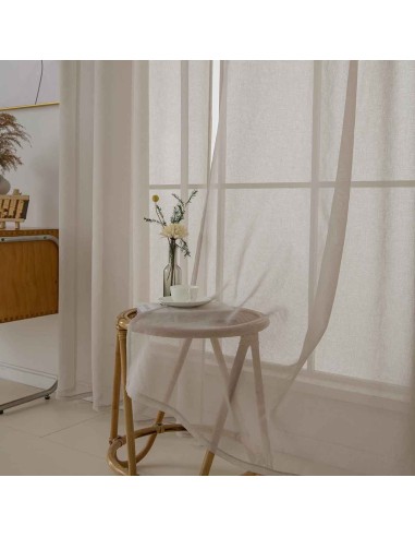 Beauty Home Κουρτίνα γάζα μονόχρωμη με 8 μεταλλικούς κρίκους Sharp Art 8448 140x270 Άμμου