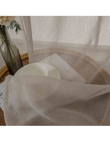 Beauty Home Κουρτίνα γάζα μονόχρωμη με 8 μεταλλικούς κρίκους Sharp Art 8448 140x270 Άμμου