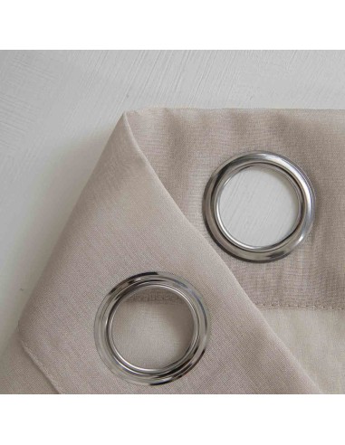 Beauty Home Κουρτίνα γάζα μονόχρωμη με 8 μεταλλικούς κρίκους Sharp Art 8448 140x270 Άμμου