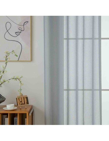 Beauty Home Κουρτίνα γάζα μονόχρωμη με 8 μεταλλικούς κρίκους Sharp Art 8448 140x270 Γκρι