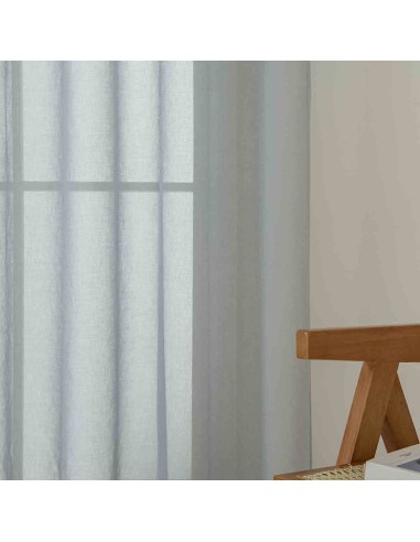 Beauty Home Κουρτίνα γάζα μονόχρωμη με 8 μεταλλικούς κρίκους Sharp Art 8448 140x270 Γκρι