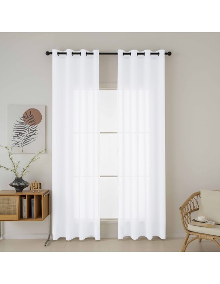 Beauty Home Κουρτίνα γάζα μονόχρωμη με 8 μεταλλικούς κρίκους Fit Art 8447 140x270 Λευκό Beauty Home Κουρτίνα γάζα μονόχρωμη με 8 μεταλλικούς κρίκους Fit Art 8447 140x270 Λευκό