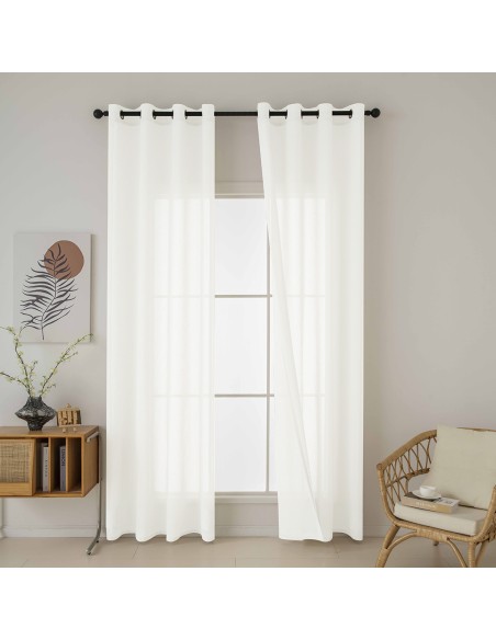 Beauty Home Κουρτίνα γάζα μονόχρωμη με 8 μεταλλικούς κρίκους Fit Art 8447 140x270 Εκρού Beauty Home Κουρτίνα γάζα μονόχρωμη με 8 μεταλλικούς κρίκους Fit Art 8447 140x270 Εκρού