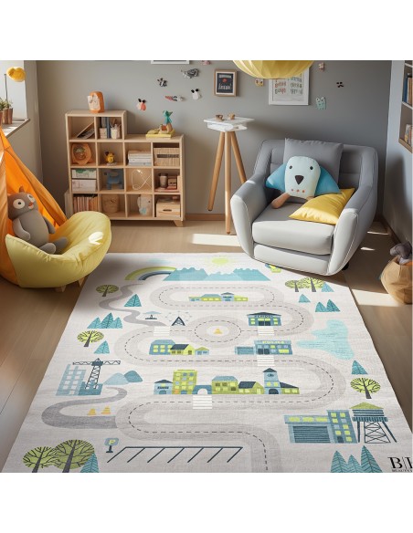 Beauty Home Χαλί παιδικό Fun Art 9560 135x180 Γκρι Beauty Home Χαλί παιδικό Fun Art 9560 135x180 Γκρι