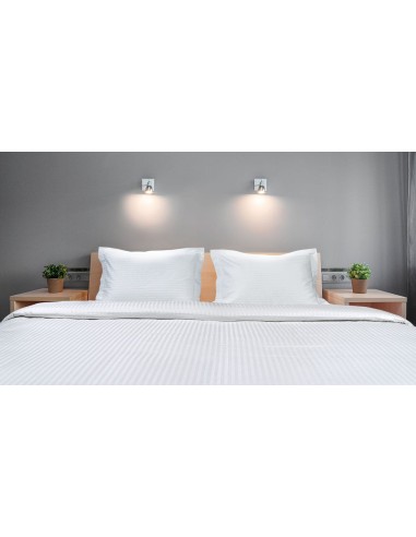 Beauty Home Παπλωματοθήκη ξενοδοχείου king size Ribbon Art Ε1238 230TC Satin Stripe Percal Pennie 70%Cot-30%Pol 270x250 Λευκό