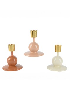 Beauty Home Μεταλλικό Κηροπήγιο με Σμάλτο 8.5 x 9.5cm  Μπεζ