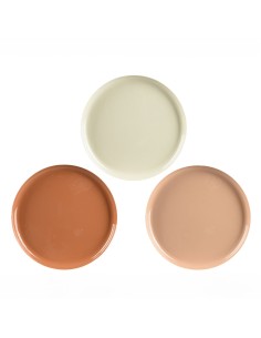 Beauty Home Μεταλλικός Δίσκος με Σμάλτο 30 x 2 cm  Μπεζ