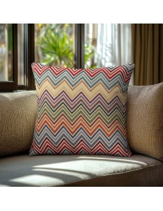 Beauty Home Μαξιλαροθήκη ΣΤΟΦΑ ΠΟΛΥΧΡΩΜΟ ΖΙΓΚΖΑΓΚ   45 x 45 cm