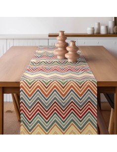 Beauty Home ΡΑΝΝΕΡ ΣΤΟΦΑ ΠΟΛΥΧΡΩΜΟ ΖΙΓΚΖΑΓΚ   32 cm x 1