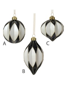 Beauty Home Γυάλινη  Μπάλα  Μαύρο / Λευκό Ø8 cm      A