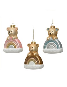 Beauty Home Στολίδι Rainbow Αρκουδάκι 11.3 x 8.3 x 13.5 cm  Ροζ