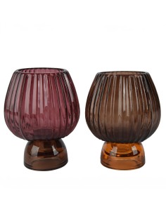 Beauty Home Κηροπήγιο Γυάλινο Ø10 x 13 cm  Σάπιο Μήλο