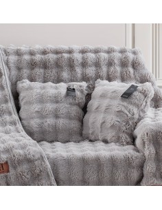 Beauty Home Γούνινη Μαξιλαροθήκη διακοσμητική Art 8721 40x40 Γκρι