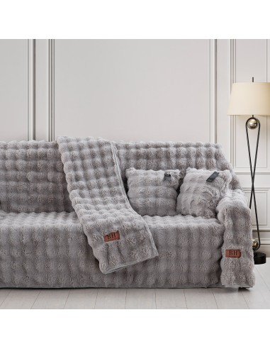 Beauty Home Γούνινο ριχτάρι Τριθέσιο Art 8721 180x300 Γκρι