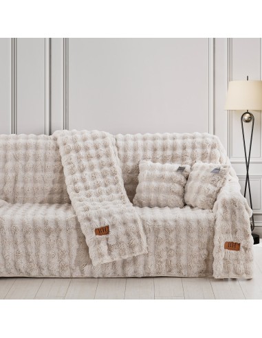 Beauty Home Γούνινο Σετ ριχτάρι 2τμχ Art 8723 (180x250+180x300) Εκρού