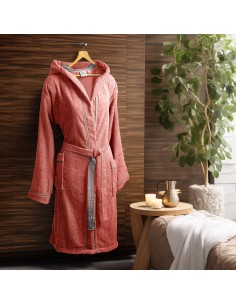 Beauty Home Μπουρνούζι με κουκούλα Art 3421 Κοραλί S