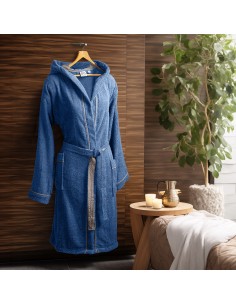 Beauty Home Μπουρνούζι με κουκούλα Art 3426 Μπλέ S