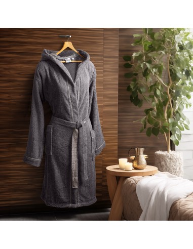 Beauty Home Μπουρνούζι με κουκούλα Art 3428 Ανθρακί S