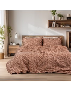 Beauty Home Σετ παπλωματοθήκη φανελένια υπέρδιπλη Frida Art 12336 230x250 Κεραμιδί