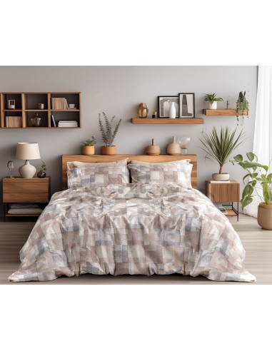 Beauty Home Σετ σεντόνια φανελένια King Size με λάστιχο Renoir Art 12338 185x200+32 Μπεζ