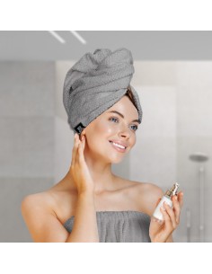Beauty Home Πετσέτα μαλλιών Turban Art 3406 Γκρι