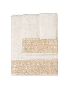 Beauty Home Σετ πετσέτες 3τμχ με δαντέλα Art 3440 (30x50+50x90+70x140) Εκρού