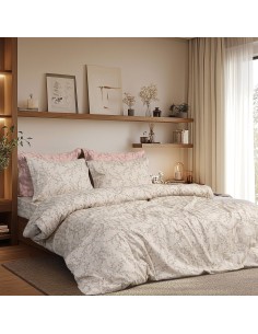 Beauty Home Σετ κουβερλί υπέρδιπλο Art 12215 Nova 100% Βαμβακοσατέν 300tc 220x240 Άμμου