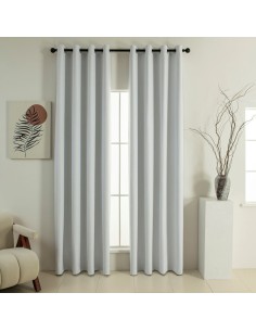 Beauty Home Κουρτίνα Full Blackout σκίασης με 8 κρίκους Soft Art 8391 Ice-Ecru 140x270 Πάγου