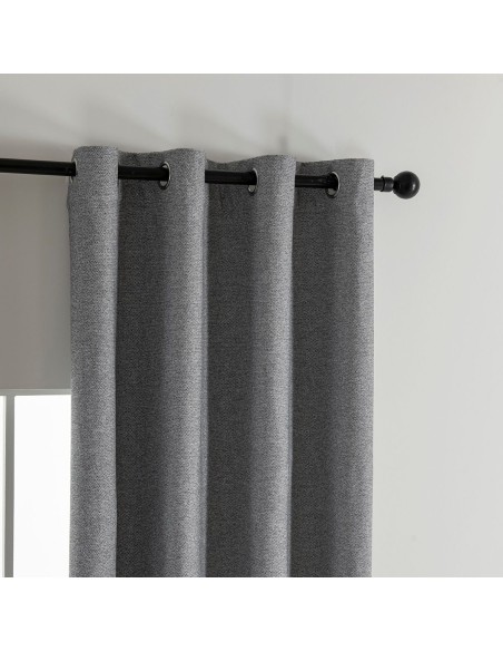 Beauty Home Κουρτίνα Full Blackout σκίασης με 8 κρίκους Elite Art 8392 Grey-Νο7 140x270 Σκούρο Γκρι