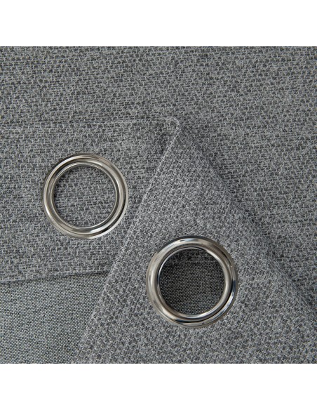 Beauty Home Κουρτίνα Full Blackout σκίασης με 8 κρίκους Elite Art 8392 Grey-Νο7 140x270 Σκούρο Γκρι