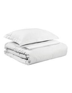 Beauty Home Παπλωματοθήκη ξενοδοχείου king size Ribbon Art Ε1238 230TC Satin Stripe Percal Pennie 70%Cot-30%Pol 270x250 Λευκό 2