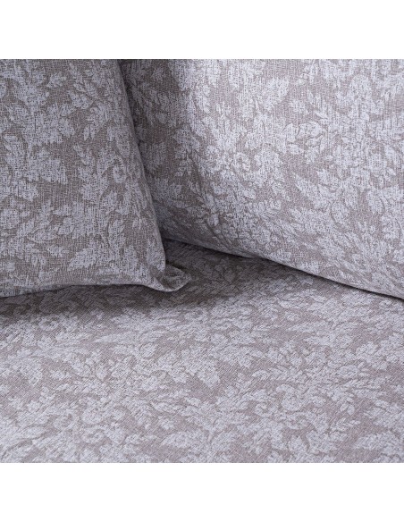 Beauty Home Σετ σεντόνια φανελένια μονά με λάστιχο Malbec Art 12630 105x200+32 Μπεζ