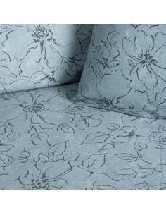 Beauty Home Σετ σεντόνια φανελένια υπέρδιπλα με λάστιχο Nebbiolo Art 12636 170x200+32 Πετρόλ 2