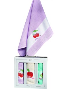 Beauty Home Ποτηρόπανα σετ 3τμχ Fruits Art 8286 40x60 Εκρού 2