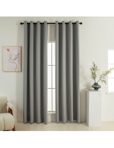 Beauty Home Κουρτίνα Full Blackout σκίασης με 8 κρίκους Soft Art 8391 Grey-11 140x270 Γκρι