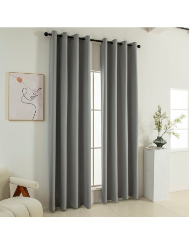 Beauty Home Κουρτίνα Full Blackout σκίασης με 8 κρίκους Soft Art 8391 Grey-11 140x270 Γκρι