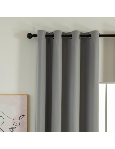 Beauty Home Κουρτίνα Full Blackout σκίασης με 8 κρίκους Soft Art 8391 Grey-11 140x270 Γκρι