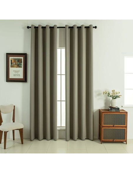 Beauty Home Κουρτίνα Full Blackout σκίασης με 8 κρίκους Soft Art 8391 Light Beige-C3 140x270 Μπεζ