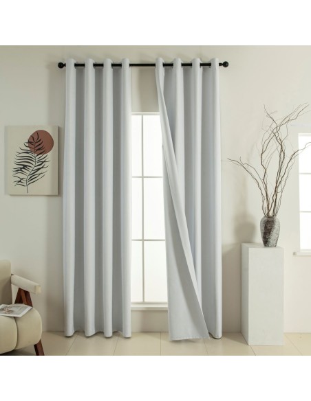 Beauty Home Κουρτίνα Full Blackout σκίασης με 8 κρίκους Soft Art 8391 Ice-Ecru 140x270 Πάγου