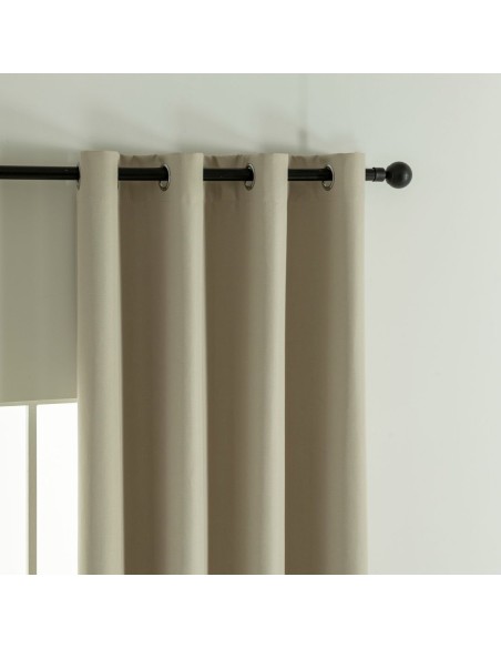 Beauty Home Κουρτίνα Full Blackout σκίασης με 8 κρίκους Soft Art 8391 Beige 140x270 Άμμου