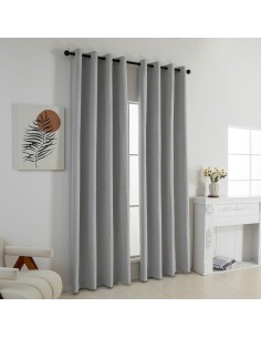 Beauty Home Κουρτίνα Full Blackout σκίασης με 8 κρίκους Elite Art 8392 Light Grey-Νο3 140x270 Ασημί 2