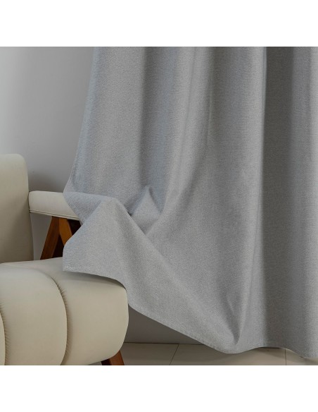 Beauty Home Κουρτίνα Full Blackout σκίασης με 8 κρίκους Elite Art 8392 Light Grey-Νο3 140x270 Ασημί