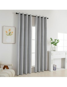 Beauty Home Κουρτίνα Full Blackout σκίασης με 8 κρίκους Elite Art 8392 Silver-Νο4 140x270 Γκρι 2