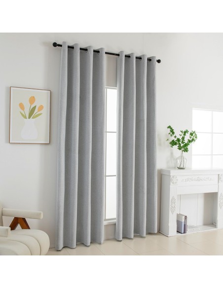 Beauty Home Κουρτίνα Full Blackout σκίασης με 8 κρίκους Elite Art 8392 Silver-Νο4 140x270 Γκρι