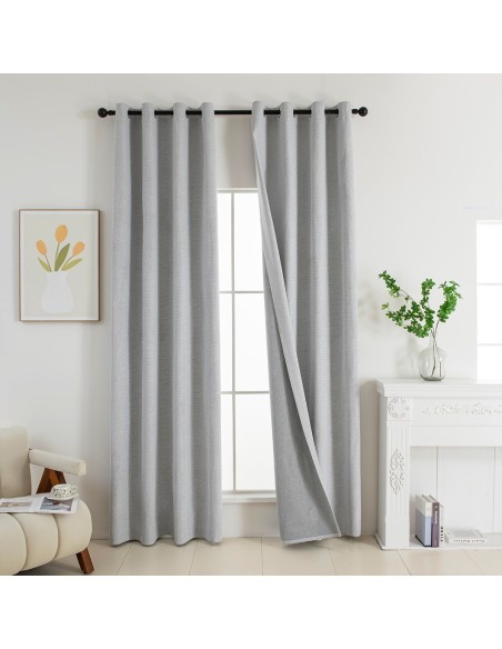 Beauty Home Κουρτίνα Full Blackout σκίασης με 8 κρίκους Elite Art 8392 Silver-Νο4 140x270 Γκρι